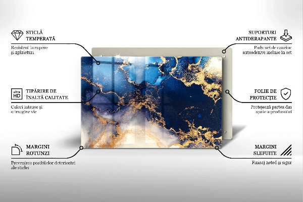 Tabla de cortar de vidrio Abstracción de mármol