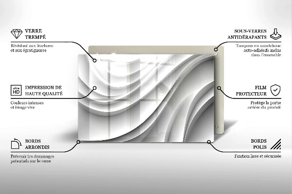Tabla de cortar de vidrio Líneas geométricas
