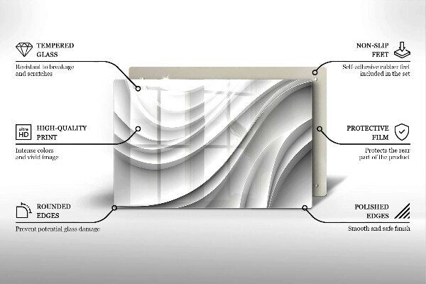 Tabla de cortar de vidrio Líneas geométricas