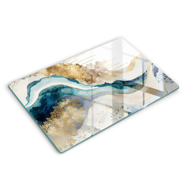 Tabla de cortar de vidrio Mármol colorido