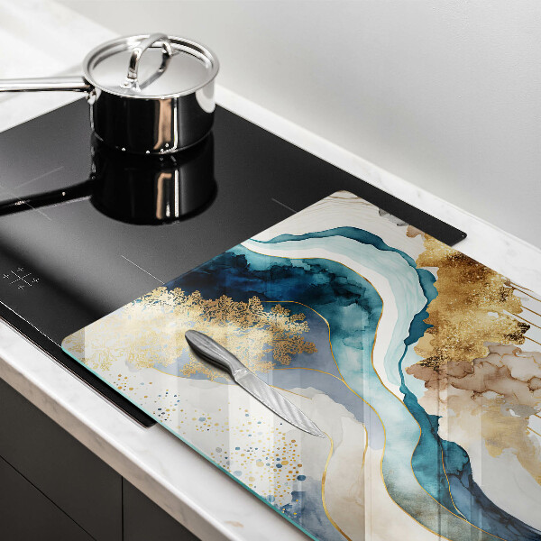 Tabla de cortar de vidrio Mármol colorido