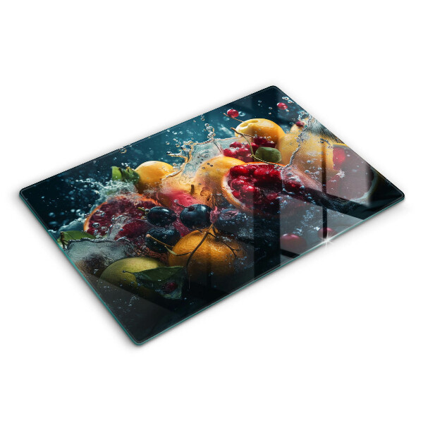 Tabla de cortar de vidrio Frutas en agua