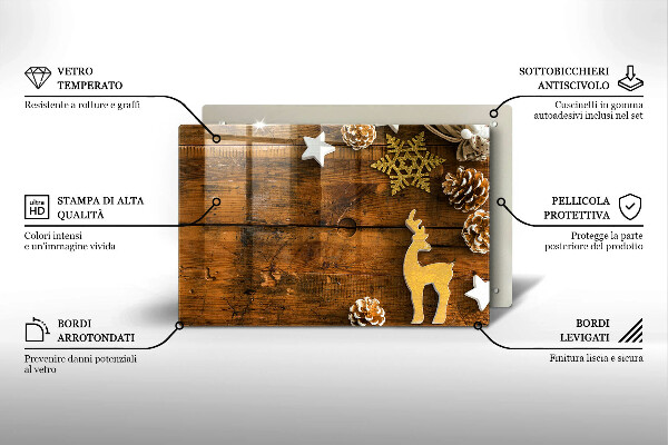 Tabla de cortar de vidrio Decoraciones de navidad