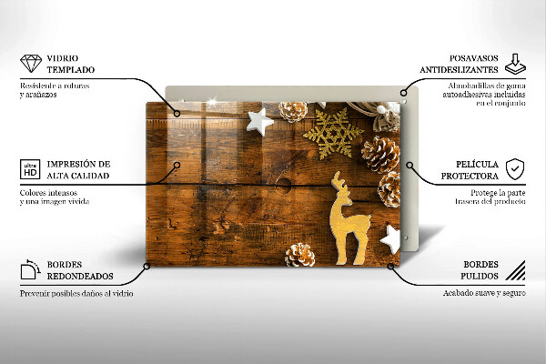 Tabla de cortar de vidrio Decoraciones de navidad