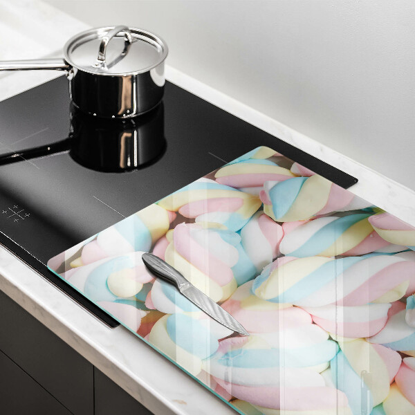 Tabla de cortar de vidrio Malvaviscos coloridos