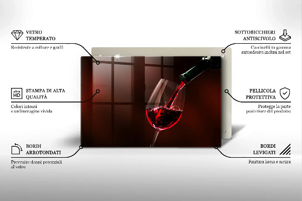 Tabla de cortar de vidrio Una copa de vino
