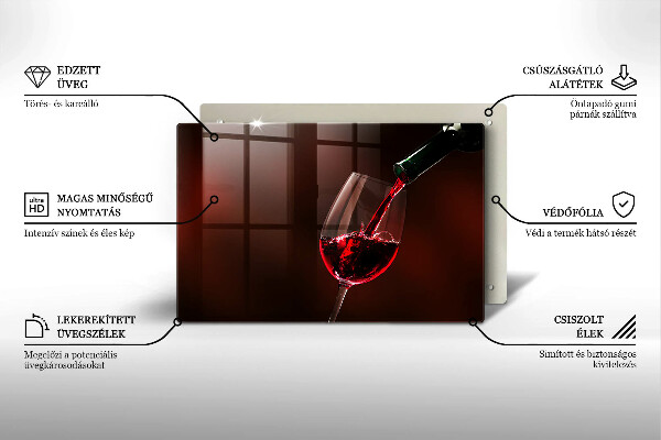 Tabla de cortar de vidrio Una copa de vino