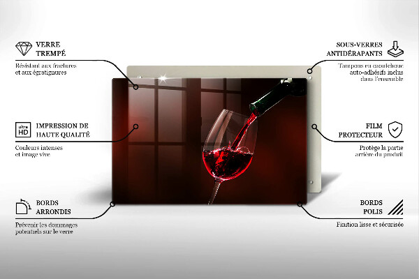 Tabla de cortar de vidrio Una copa de vino
