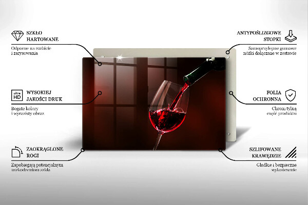 Tabla de cortar de vidrio Una copa de vino