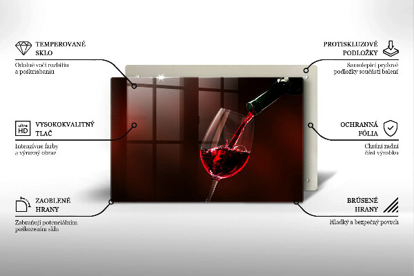 Tabla de cortar de vidrio Una copa de vino