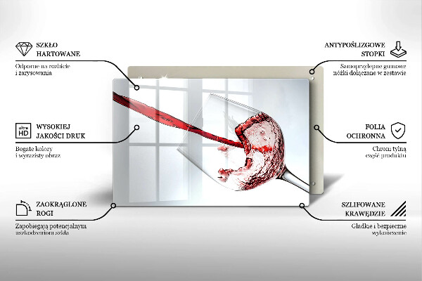 Tabla de cortar de vidrio Vino tinto