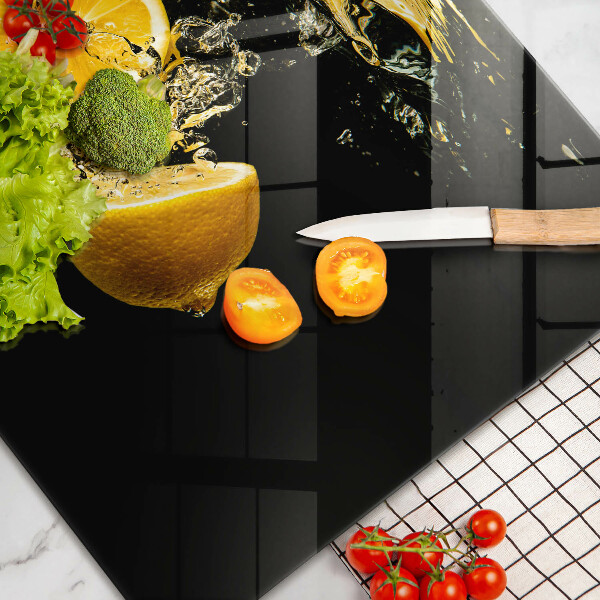 Tabla de cortar de vidrio Fruta jugosa de limón