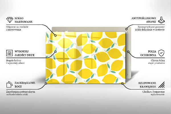 Tabla de cortar de vidrio Limones de dibujos animados