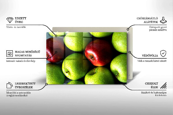 Tabla de cortar de vidrio Manzanas jugosas