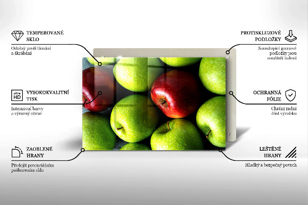 Tabla de cortar de vidrio Manzanas jugosas