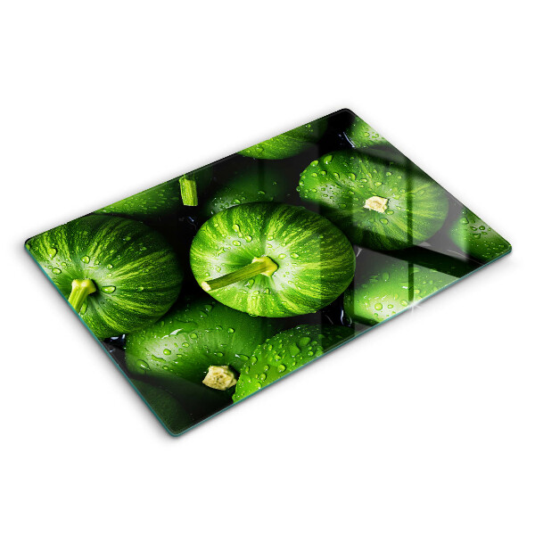 Tabla de cortar de vidrio Calabazas verdes