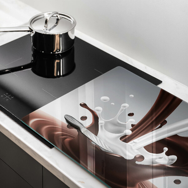 Tabla de cortar de vidrio Leche y chocolate