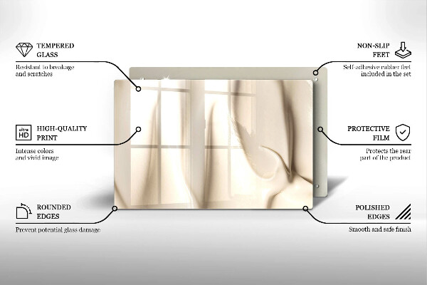Tabla de cortar de vidrio Helado cremoso