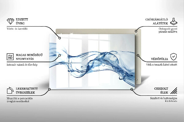 Tabla de cortar de vidrio Agua cristalina