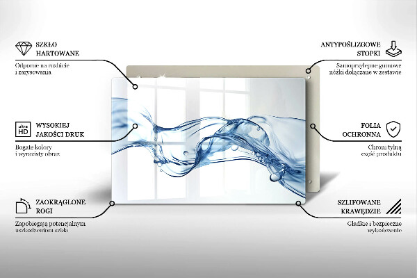 Tabla de cortar de vidrio Agua cristalina