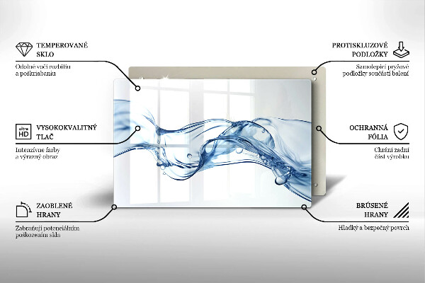 Tabla de cortar de vidrio Agua cristalina