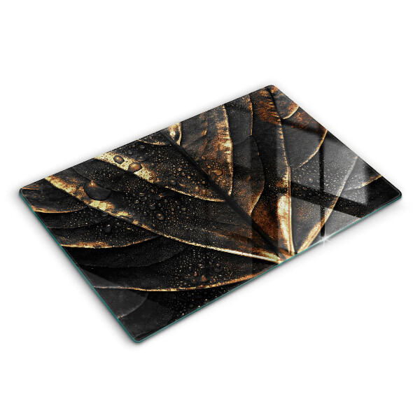 Tabla de cortar de vidrio Hoja de oro