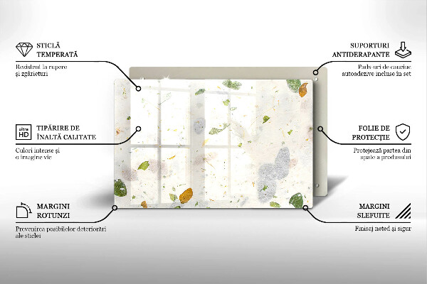 Tabla de cortar de vidrio Hojas cayendo