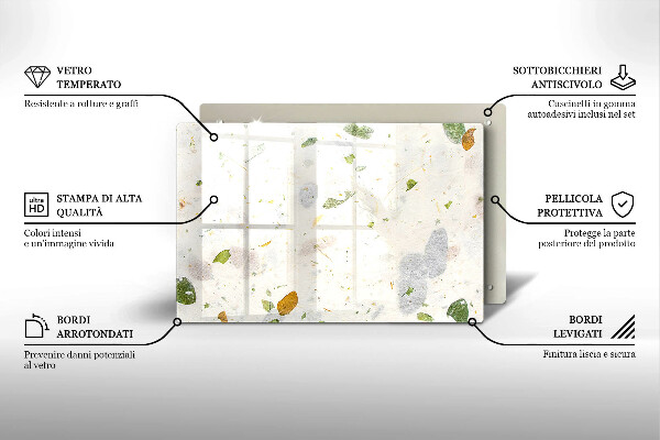 Tabla de cortar de vidrio Hojas cayendo