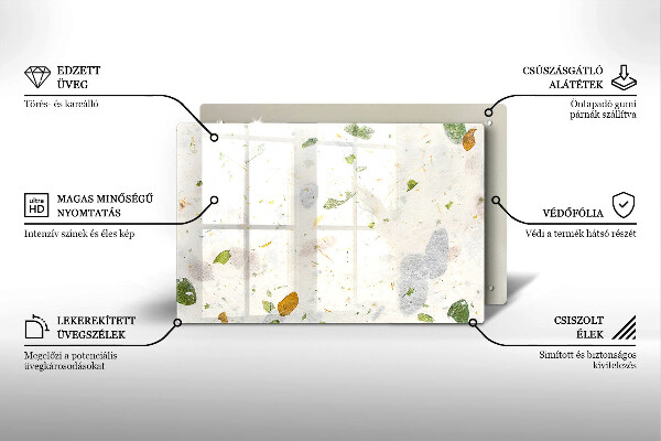 Tabla de cortar de vidrio Hojas cayendo