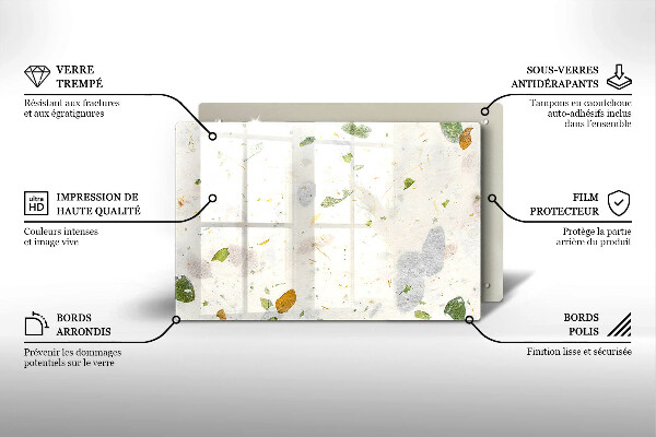 Tabla de cortar de vidrio Hojas cayendo
