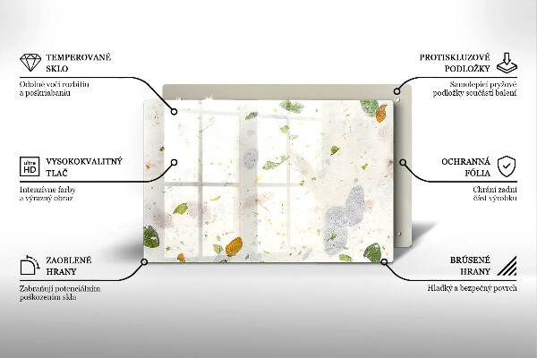 Tabla de cortar de vidrio Hojas cayendo