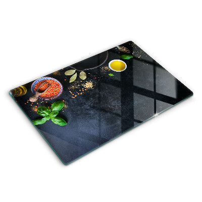 Tabla de cortar de vidrio Tazones de especias