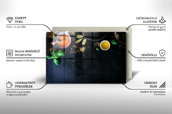 Tabla de cortar de vidrio Tazones de especias