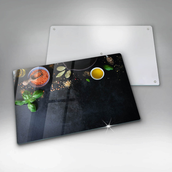 Tabla de cortar de vidrio Tazones de especias