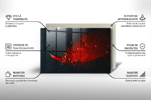 Tabla de cortar de vidrio Pimiento picante
