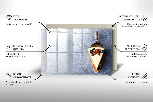 Tabla de cortar de vidrio Pedazo de pastel