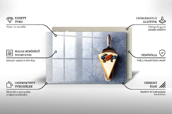 Tabla de cortar de vidrio Pedazo de pastel
