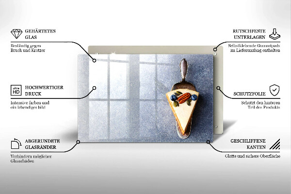 Tabla de cortar de vidrio Pedazo de pastel