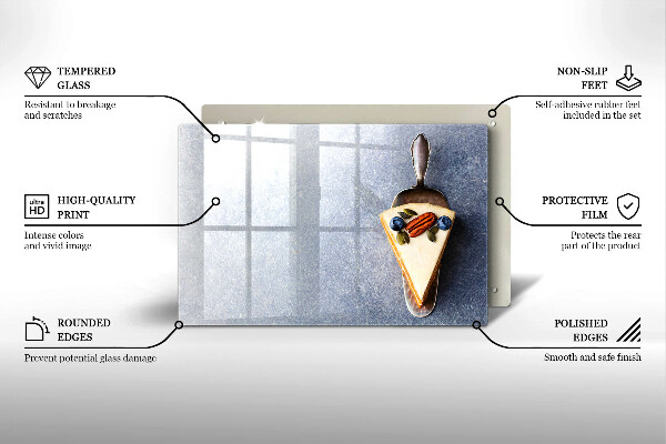 Tabla de cortar de vidrio Pedazo de pastel