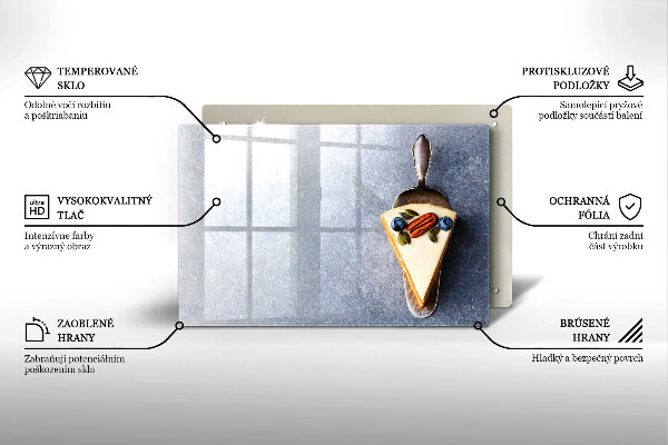 Tabla de cortar de vidrio Pedazo de pastel