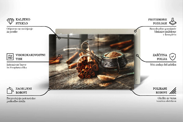 Tabla de cortar de vidrio Vainas de vainilla