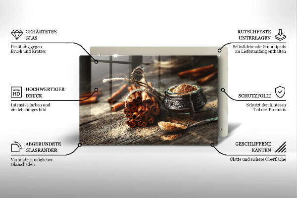 Tabla de cortar de vidrio Vainas de vainilla