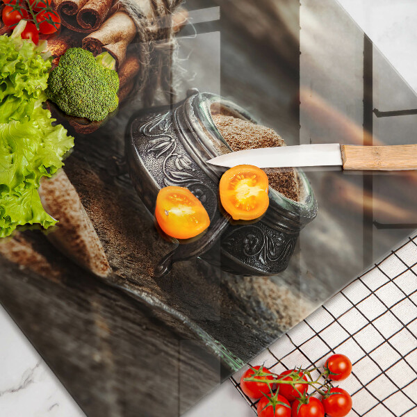 Tabla de cortar de vidrio Vainas de vainilla