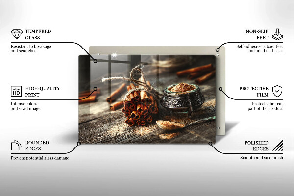 Tabla de cortar de vidrio Vainas de vainilla