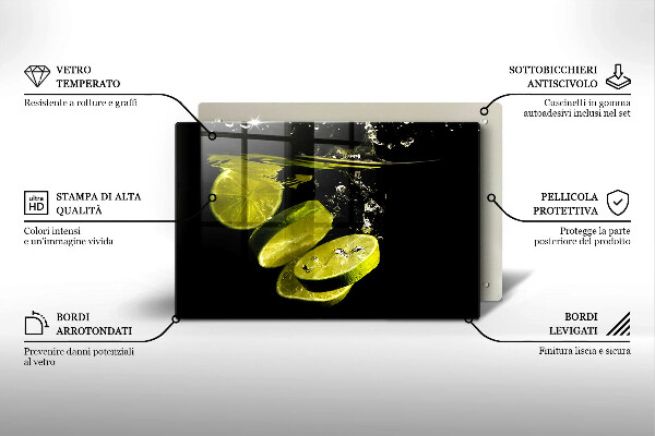 Tabla de cortar de vidrio Limas en agua