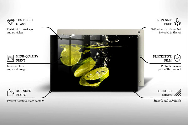 Tabla de cortar de vidrio Limas en agua