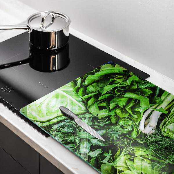 Tabla de cortar de vidrio Vegetales verdes