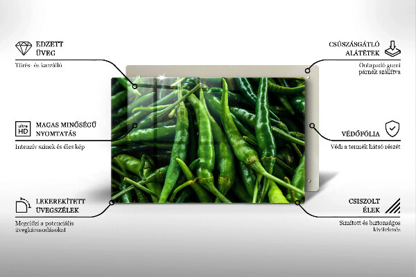 Tabla de cortar de vidrio Vainas de guisantes