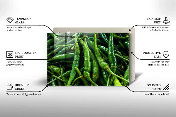 Tabla de cortar de vidrio Vainas de guisantes