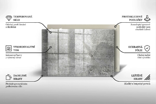Tabla de cortar de vidrio Textura de hormigón